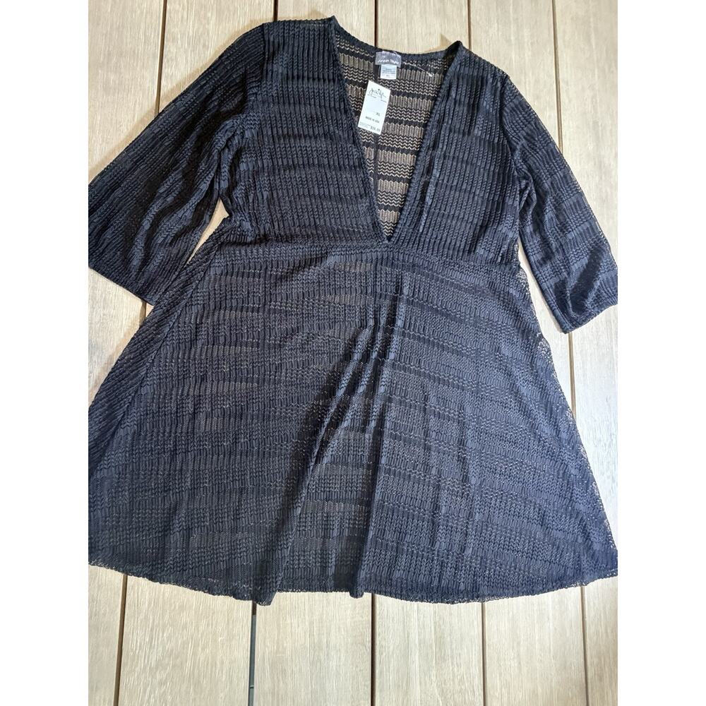 Jordan Taylor Cover Up XL‎ Swimsuit Cover-Up Beach Dress Boho Chic Coastal Black - Picture 4 of 6